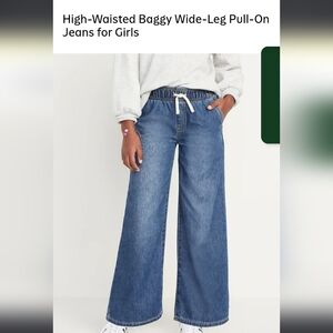 2 PAIRS - Baggy Wide-Leg Pull-On Jeans for Girls